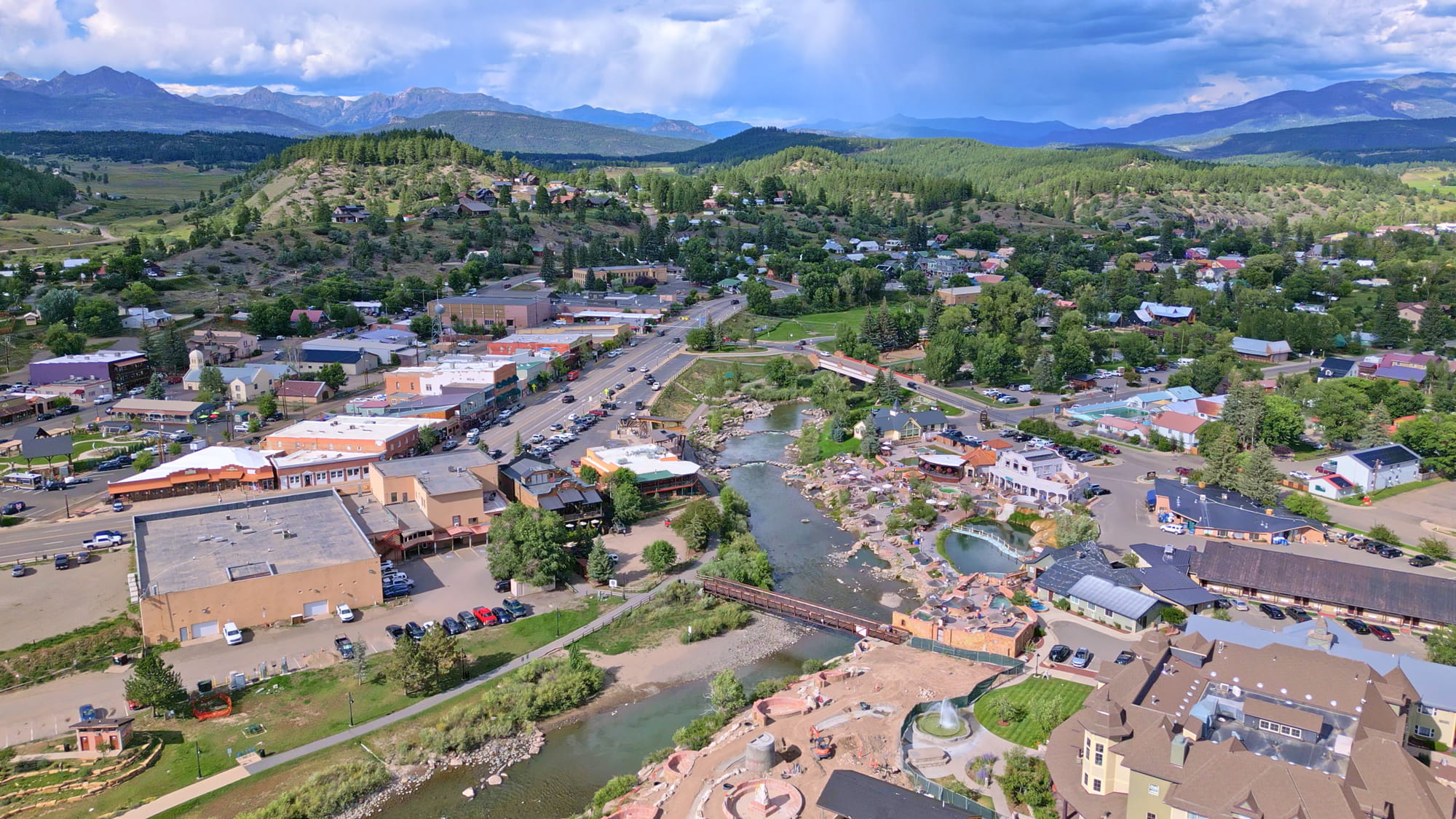 Pagosa Springs, Colorado, aerial view