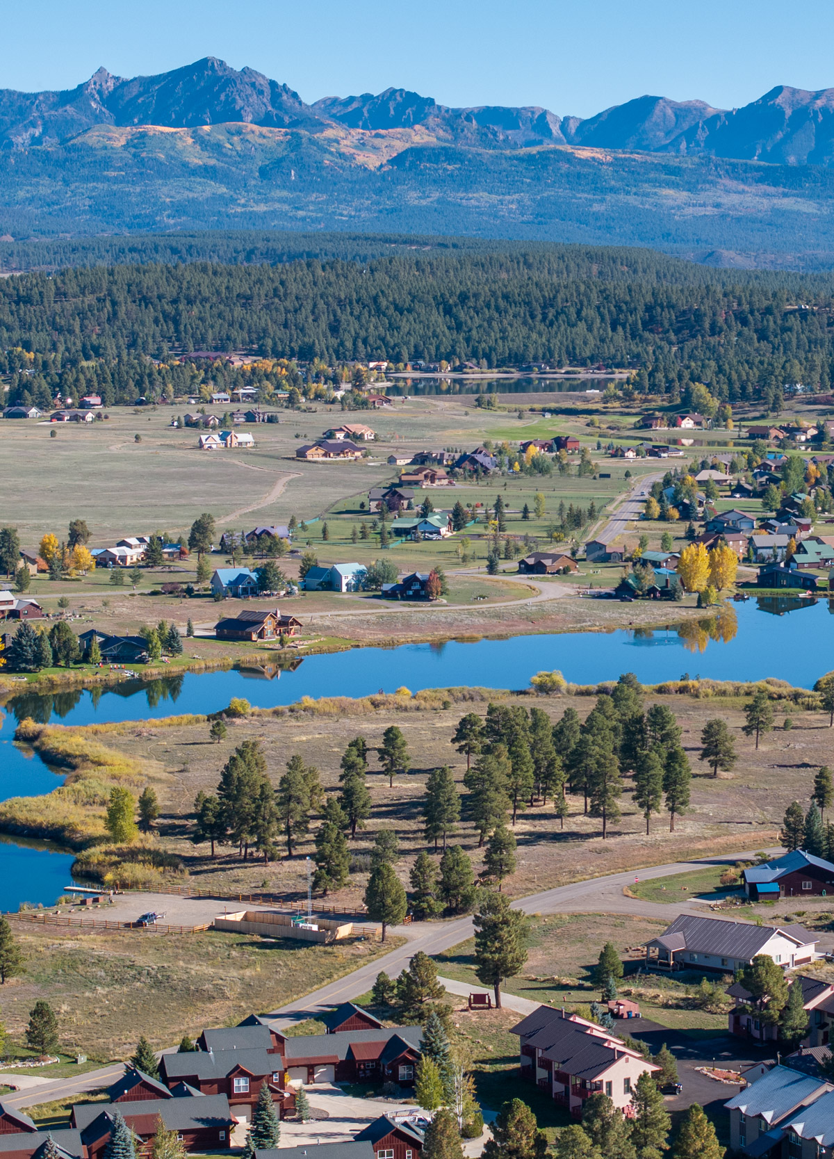 Pagosa Springs, Colorado, aerial view